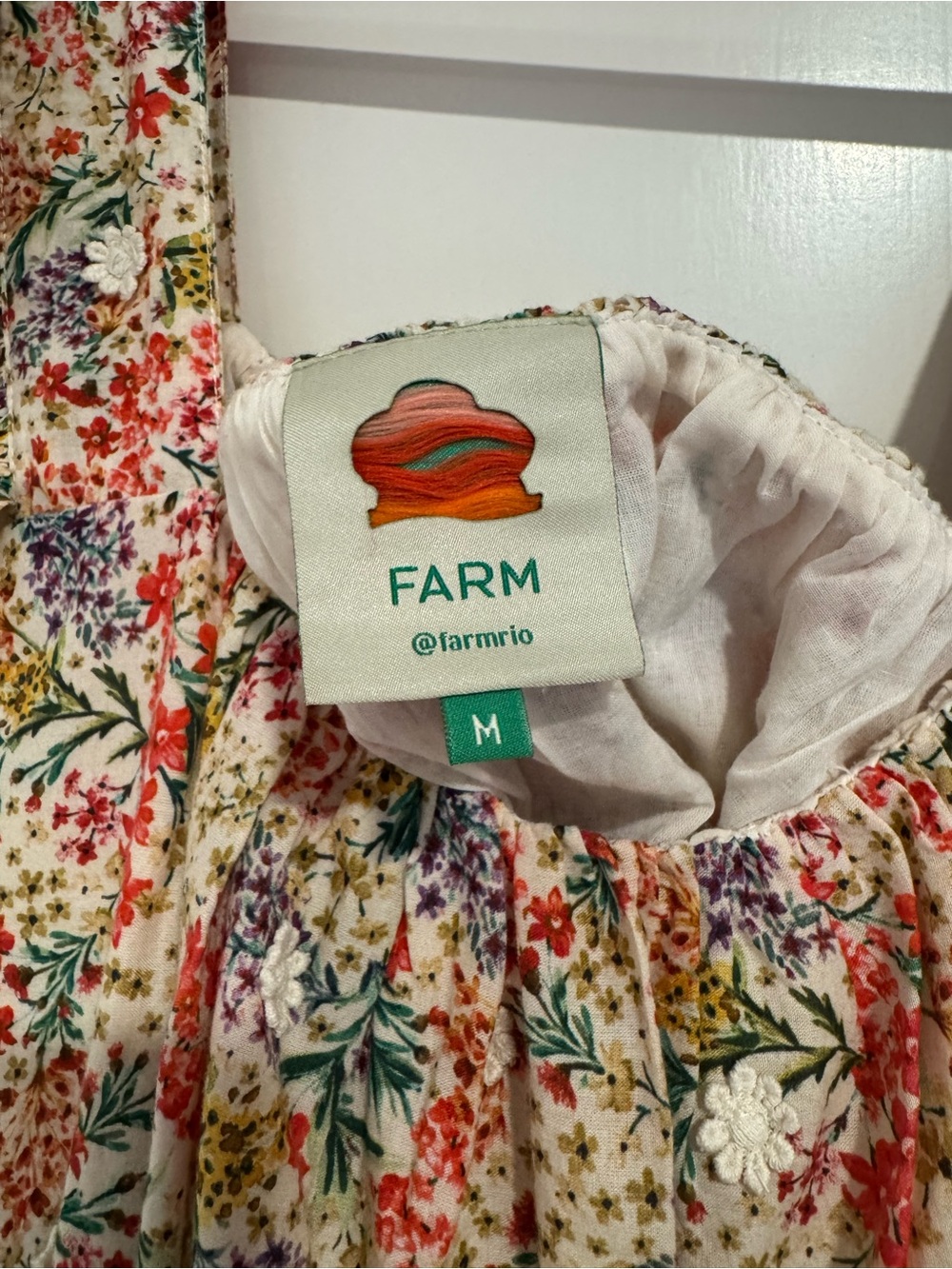 Farm Rio Delicate Forest Scarves Square Neck Embroidered Blouse - Picture 3 of 6